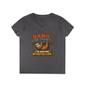 Hang in There Sloth Tee - Ladies V-Neck T-Shirt