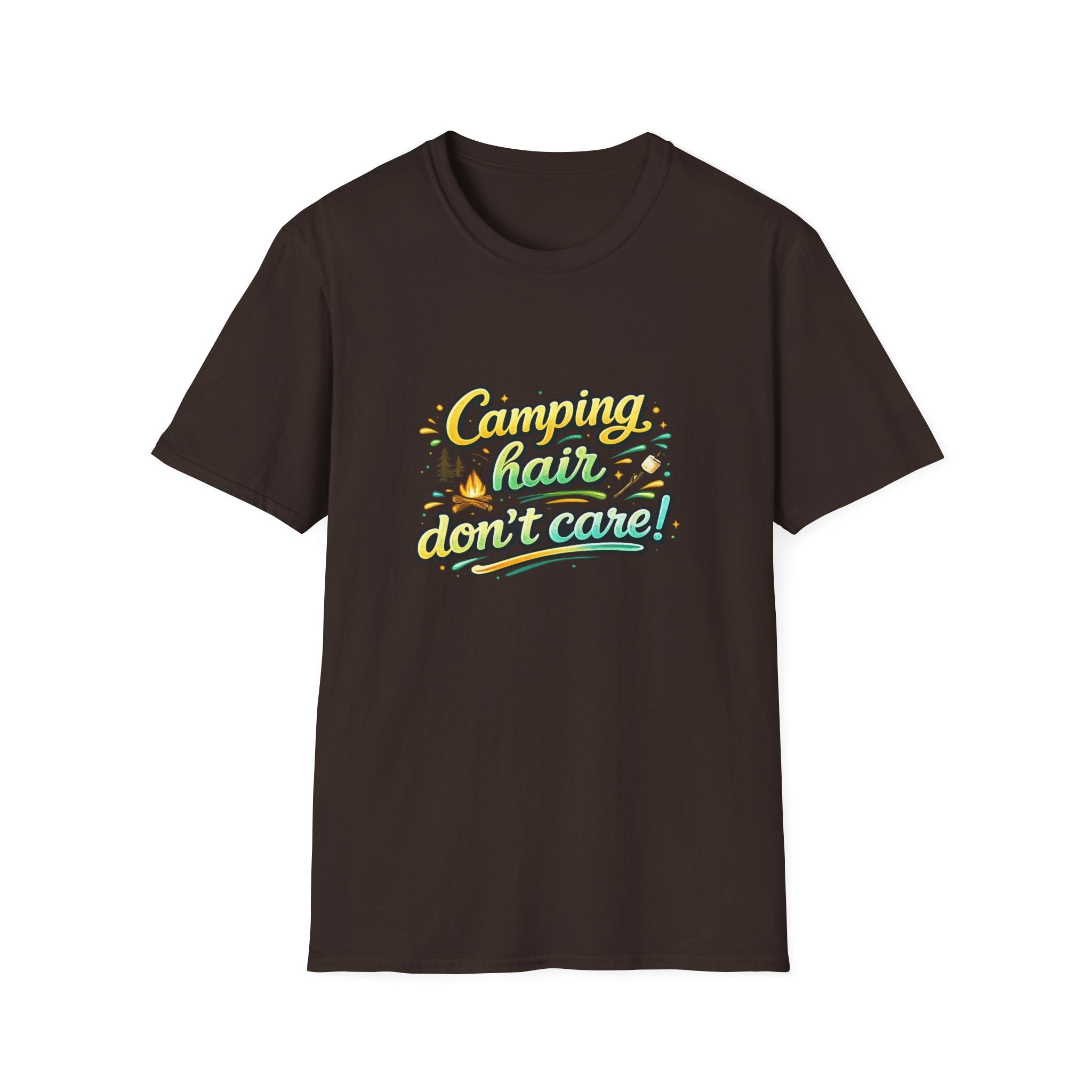 Camping Hair Don't Care T-Shirt — Funny Outdoor Camper Shirt
