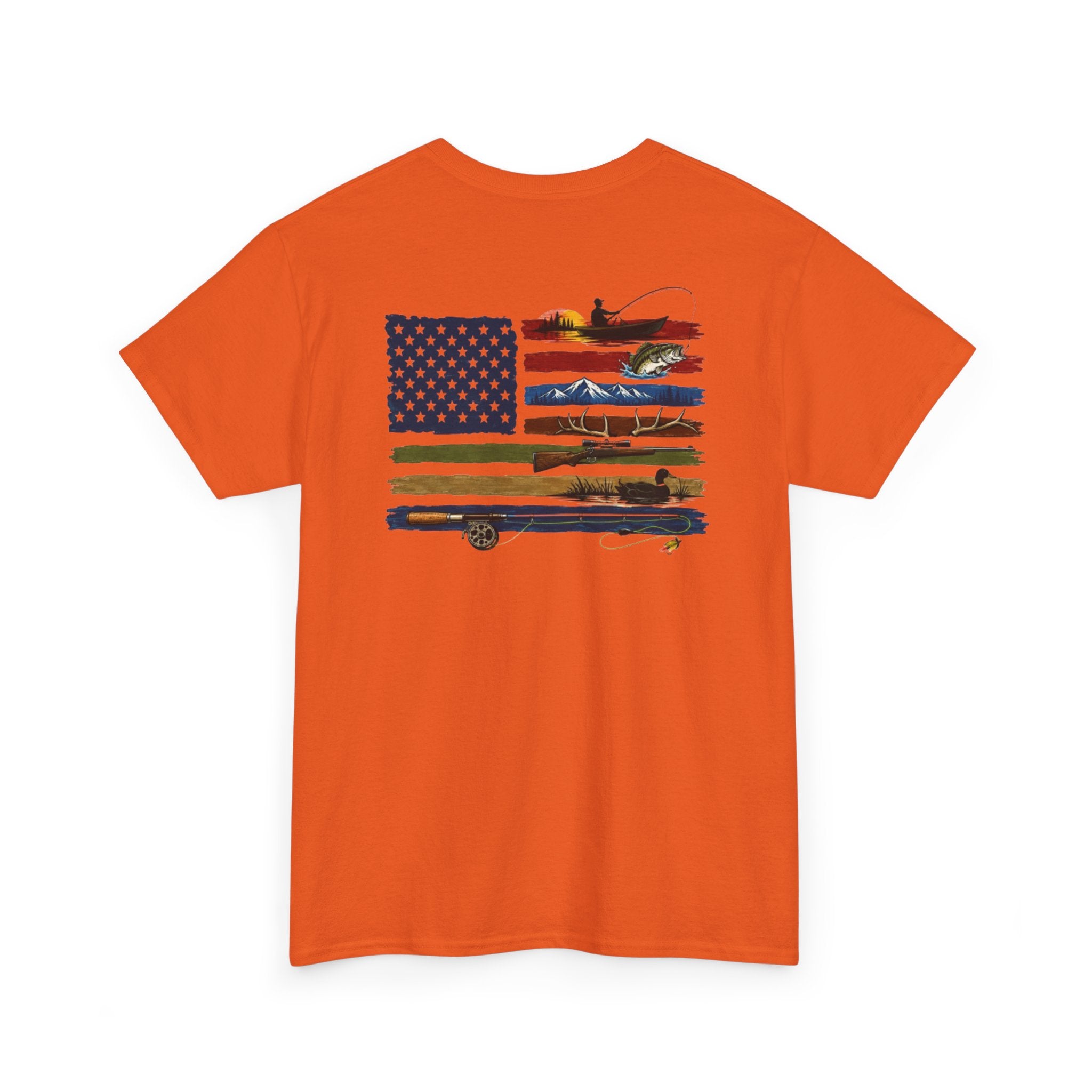 American Flag With Outdoors Gear Tee