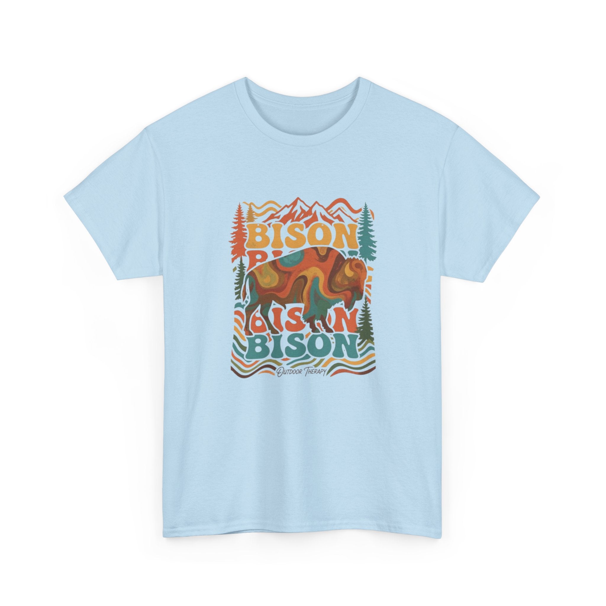 Bison Retro Mountain Vintage Wildlife T-Shirt