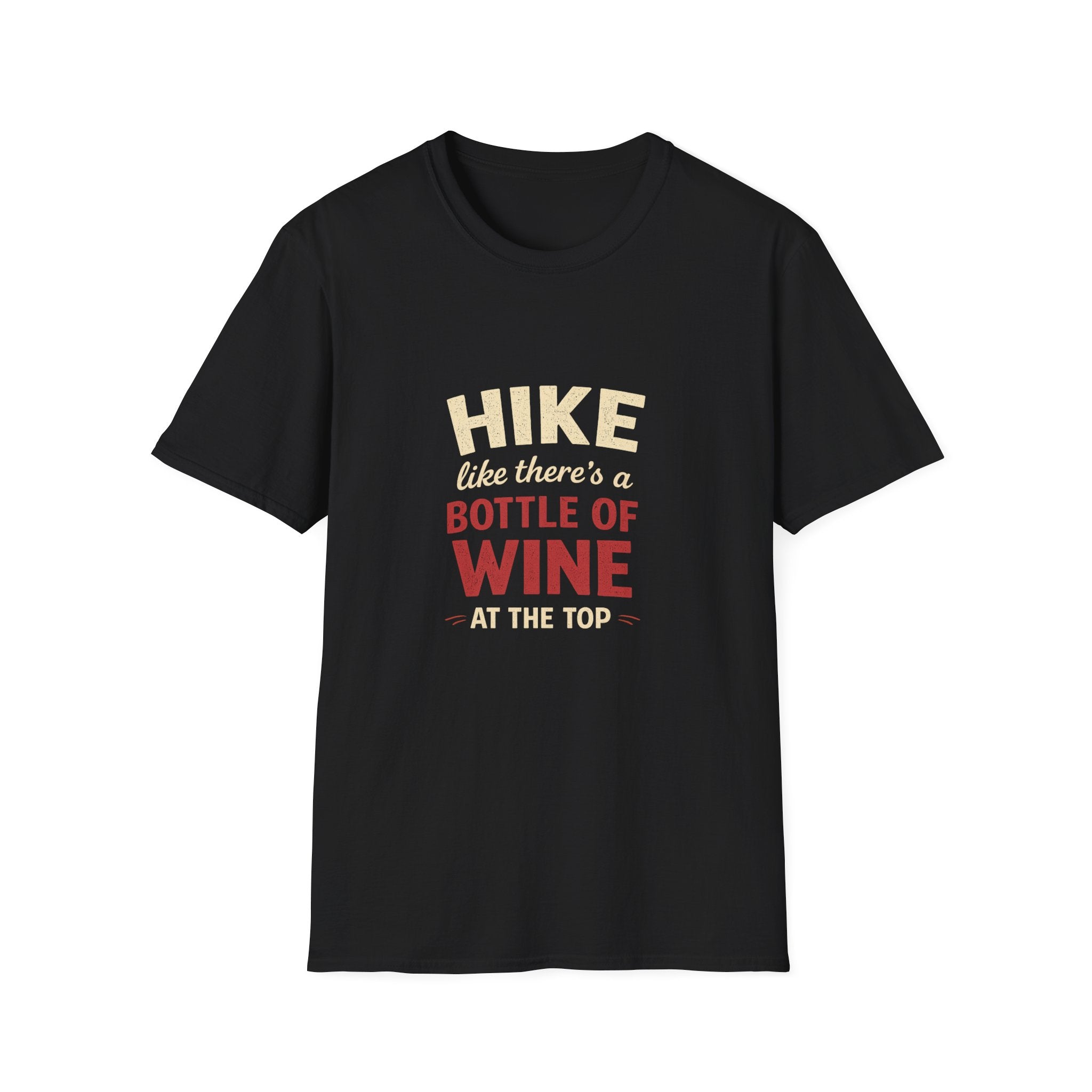 Hike Like There's a Bottle of Wine T-Shirt — Funny Hiking Tee for Wine Lovers