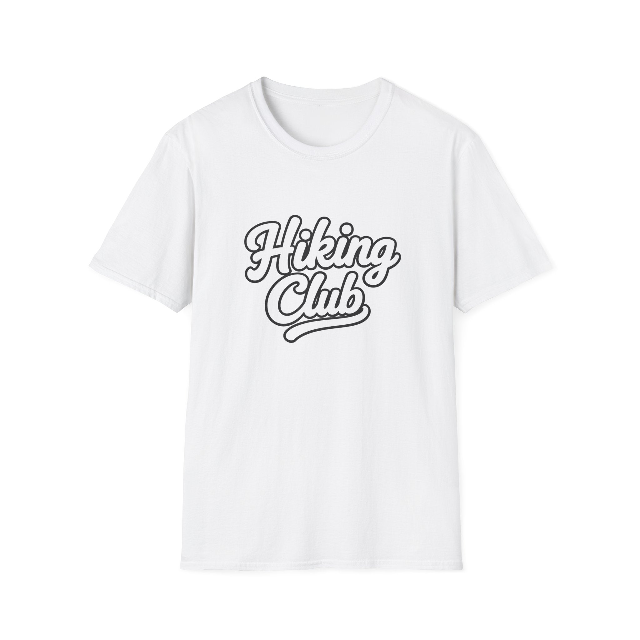 Hiking Club T-Shirt — Vintage Script Outdoors Tee for Hikers