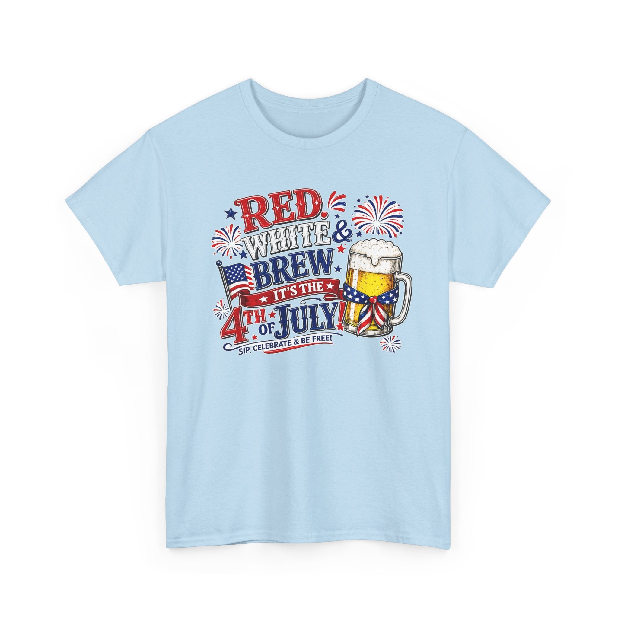 4th of July Beer T-Shirt - Red White & Brew Patriotic Tee