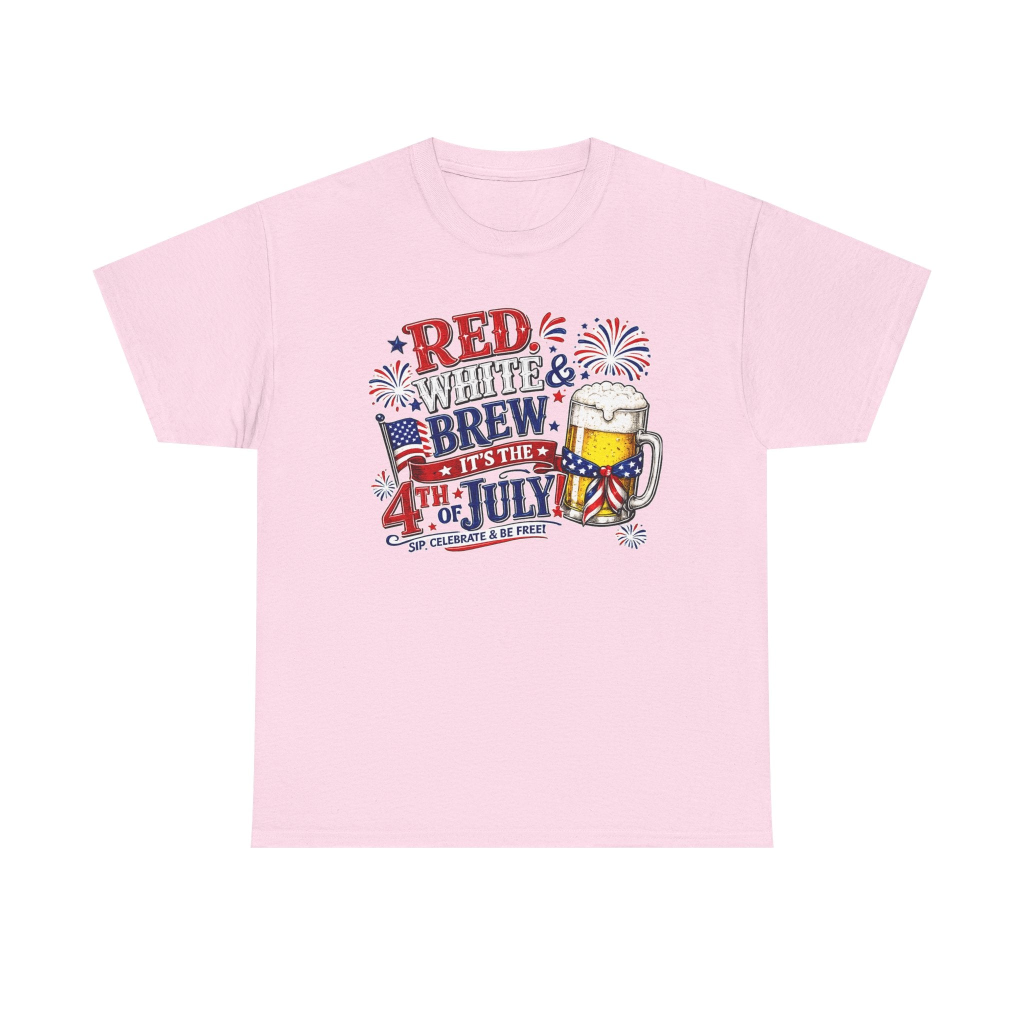 4th of July Beer T-Shirt - Red White & Brew Patriotic Tee