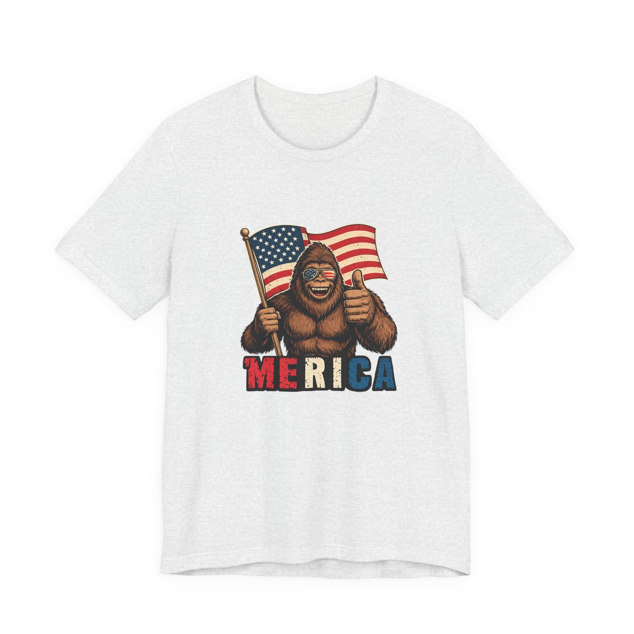 Merica Bigfoot Flag T-Shirt — Patriotic 4th of July Tee