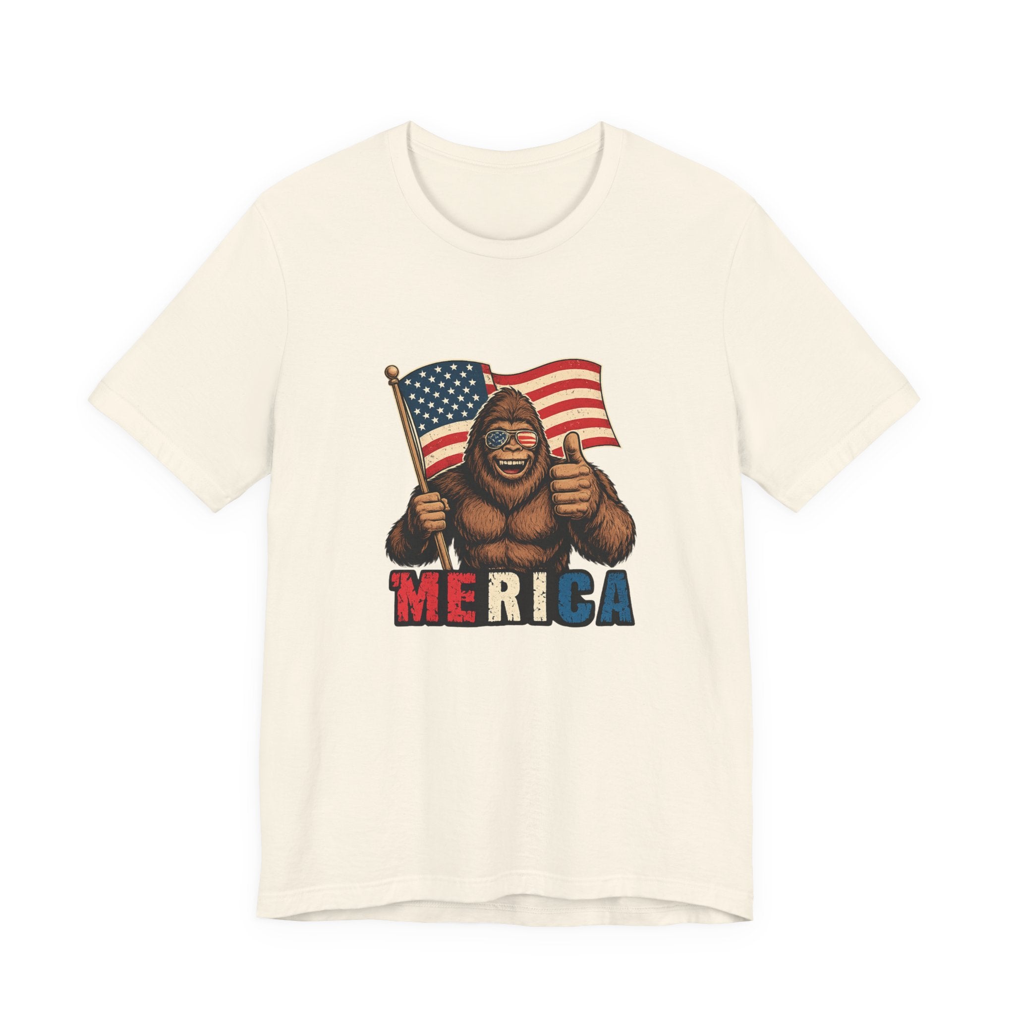 Merica Bigfoot Flag T-Shirt — Patriotic 4th of July Tee