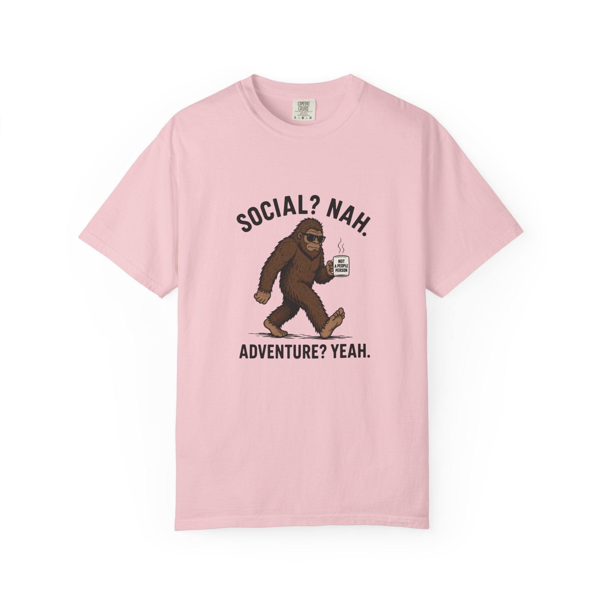 Social? Nah Sasquatch T-shirt | Adventure? Yeah Bigfoot Tee