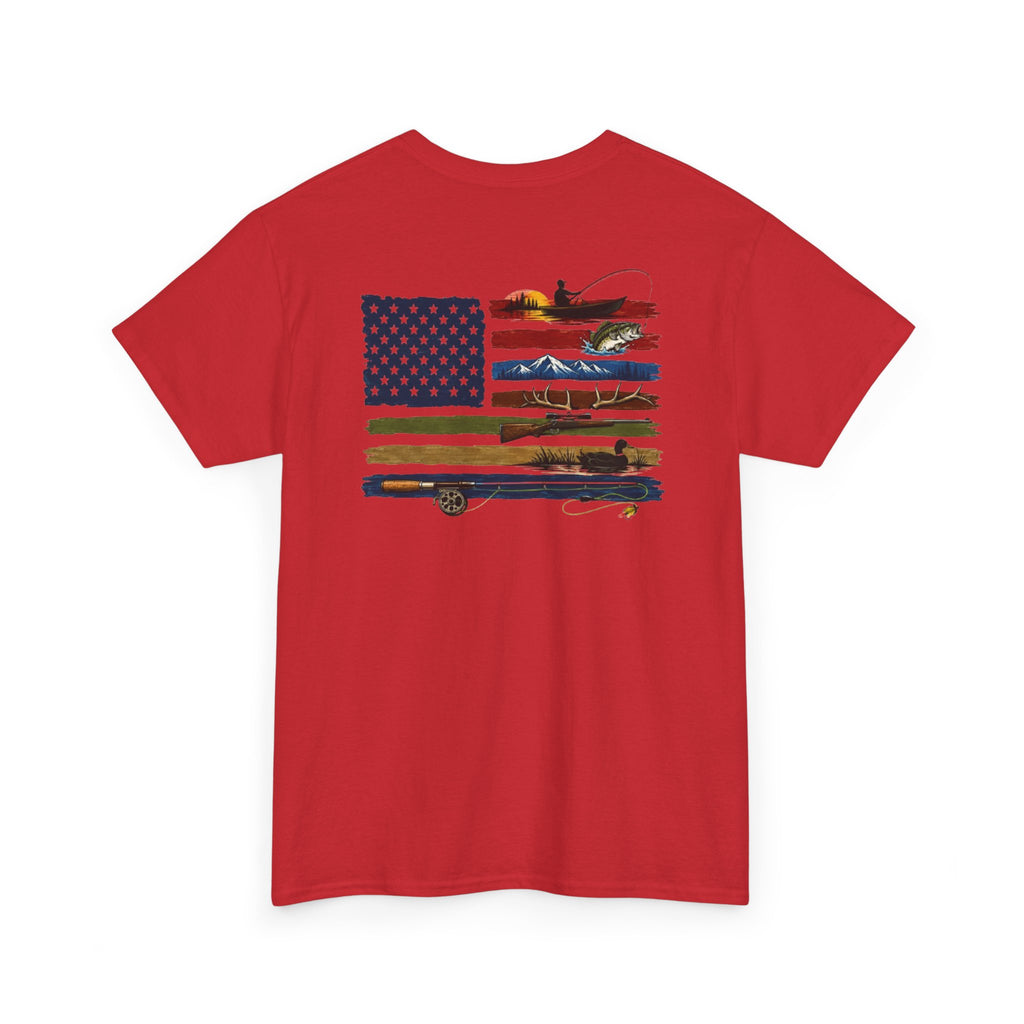 American Flag With Outdoors Gear Tee