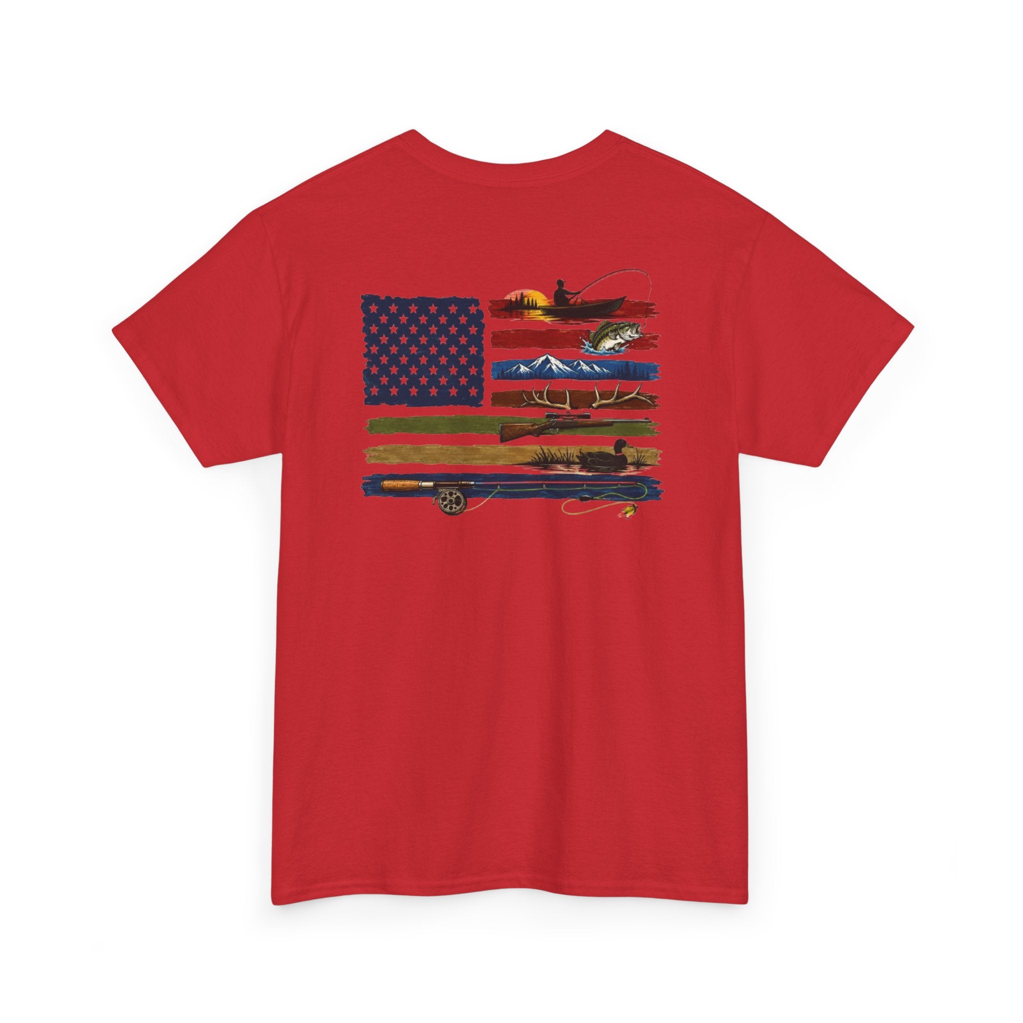 American Flag With Outdoors Gear Tee