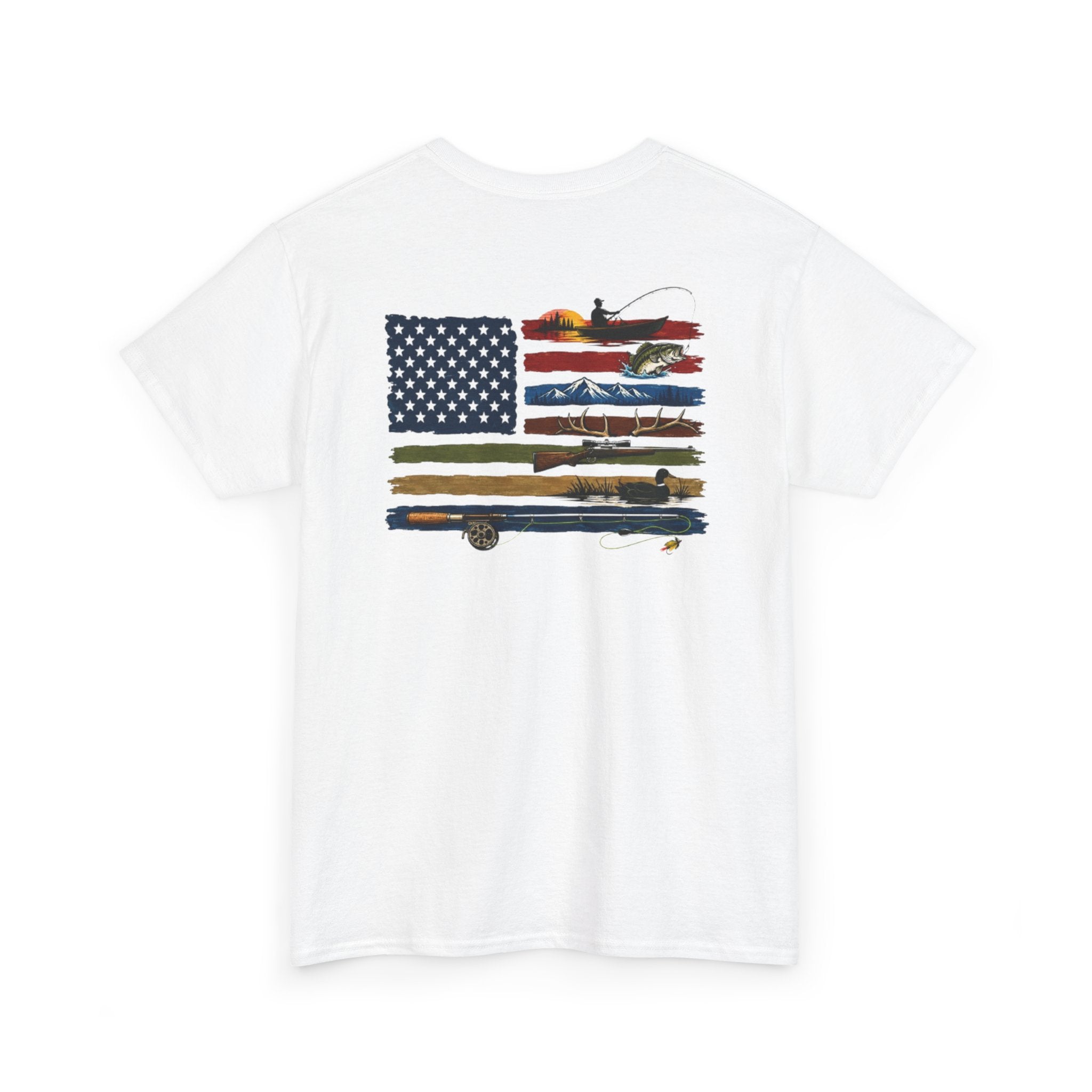 American Flag With Outdoors Gear Tee