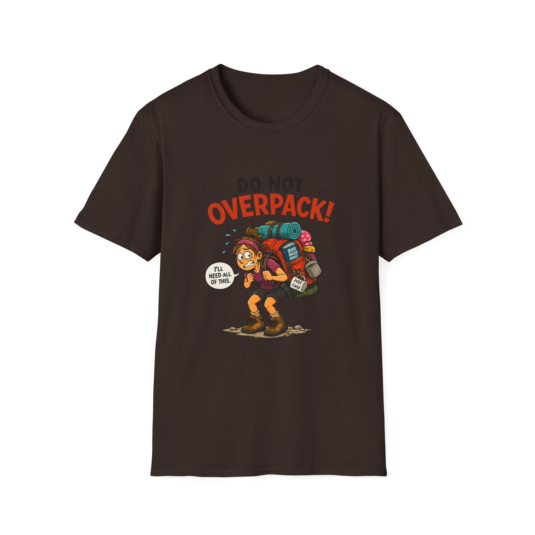 T-Shirt — Do Not Overpack! Funny Hiking Camping Graphic Tee