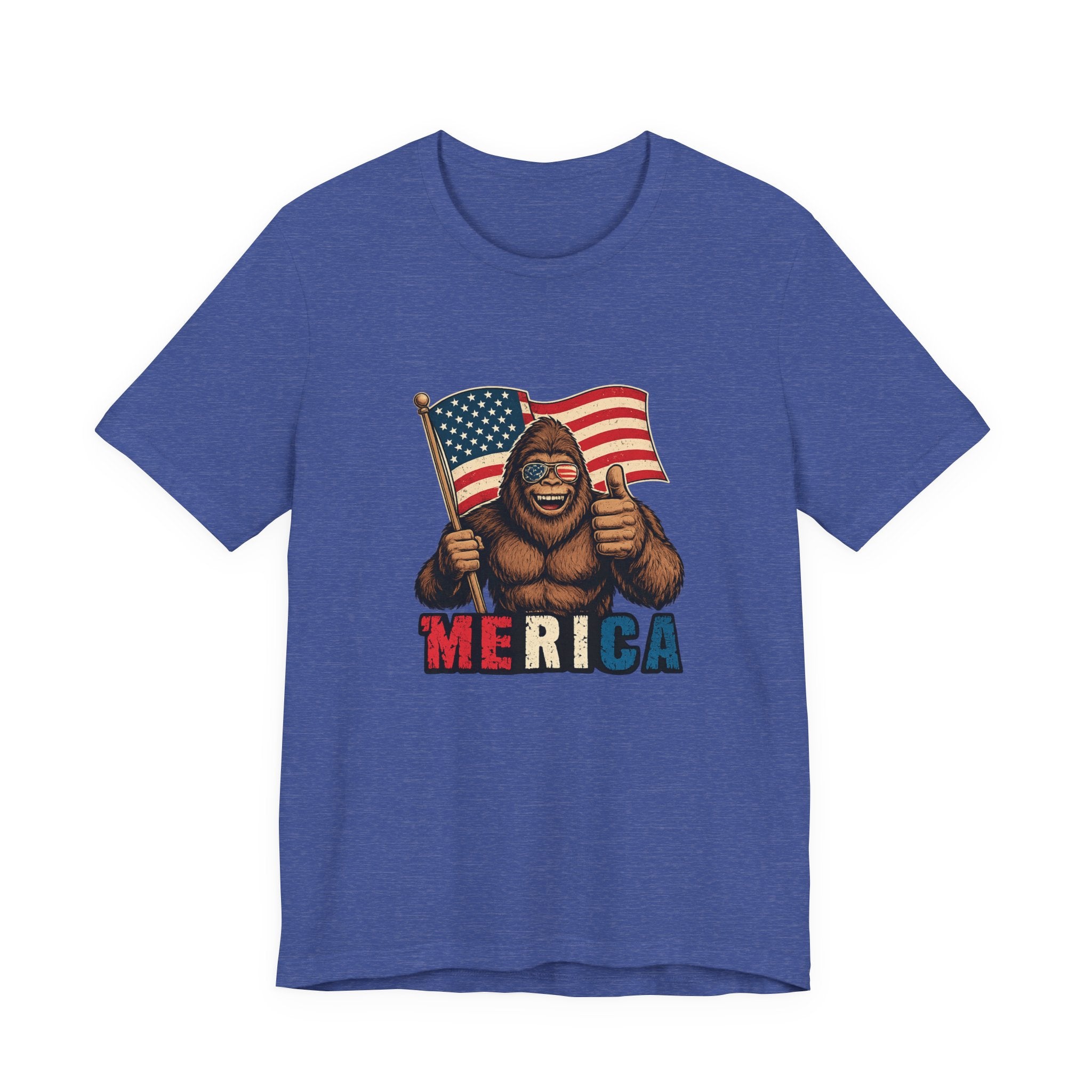 Merica Bigfoot Flag T-Shirt — Patriotic 4th of July Tee